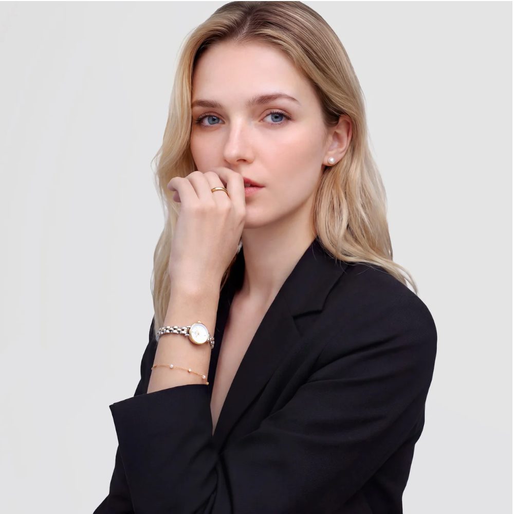Daniel Wellington - Orologio solo tempo Petite Mini Arch 3-Link al quarzo bicolore | 19mm