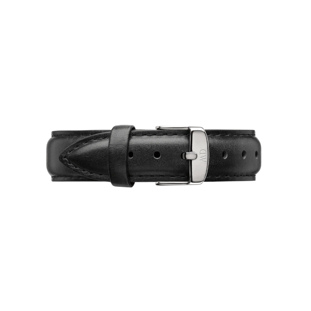 Daniel Wellington - Cinturino in pelle nera Sheffield con ardiglione acciaio | 18mm