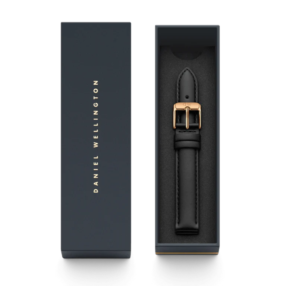Daniel Wellington - Cinturino Sheffield in vera pelle nera con fibbia rosa | 14/14