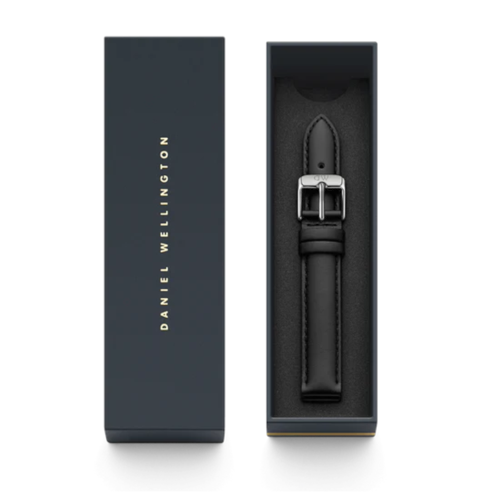 Daniel Wellington - Cinturino Sheffield in vera pelle nero con fibbia in acciaio | 12/12