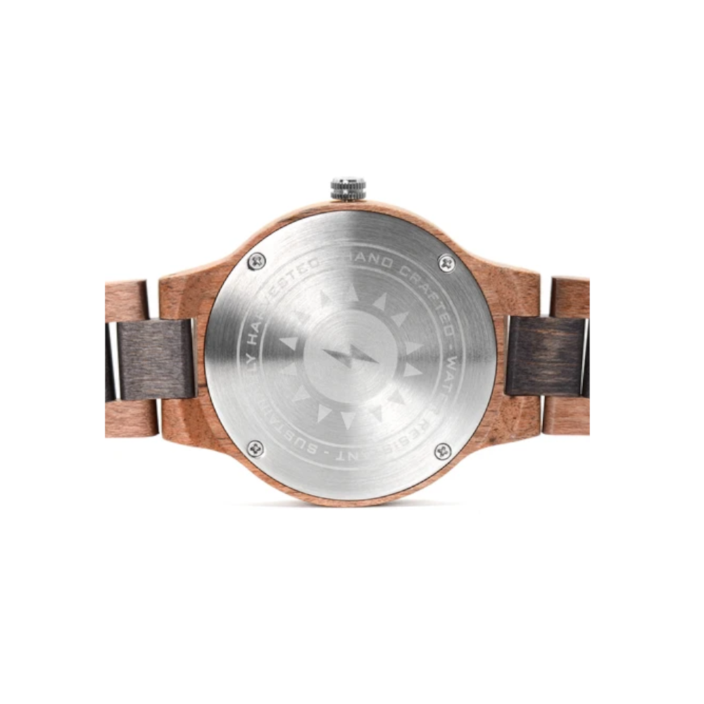 Green Time - Orologio a energia solare in legno di acero 43 mm