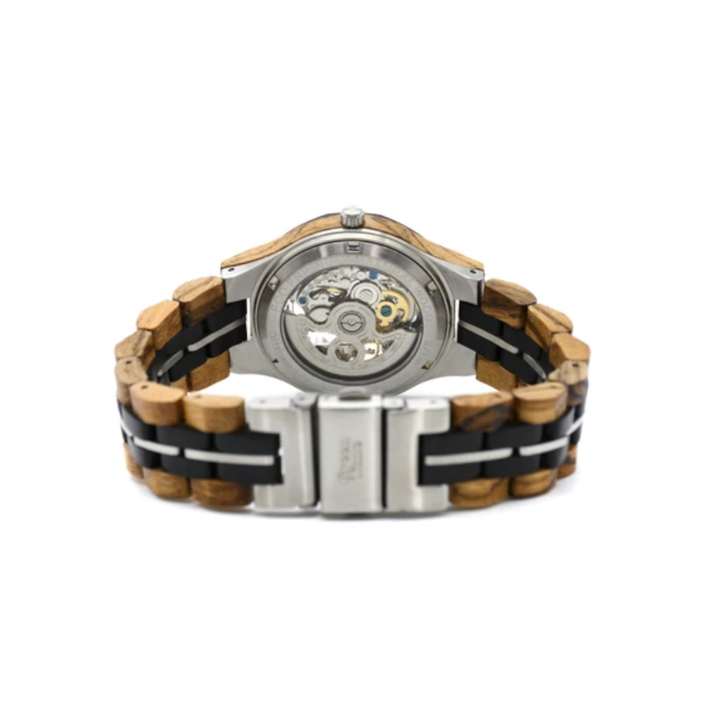 Green Time - Orologio Automatique Classic Line in legno zebrano e ebano 37 mm