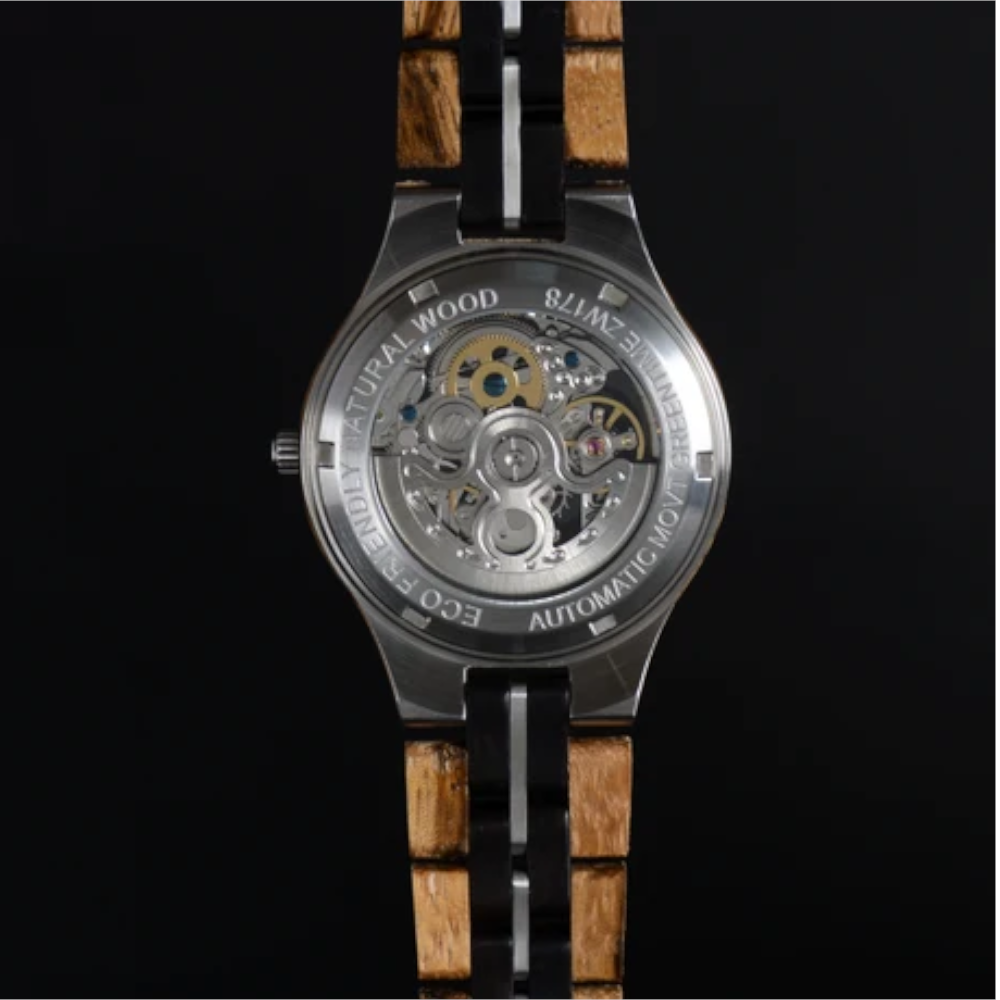 Green Time - Orologio Automatique Classic Line in legno zebrano e ebano 37 mm