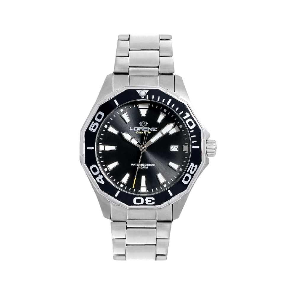 Lorenz - Orologio solo tempo Easy Time Sport nero al quarzo | 36mm