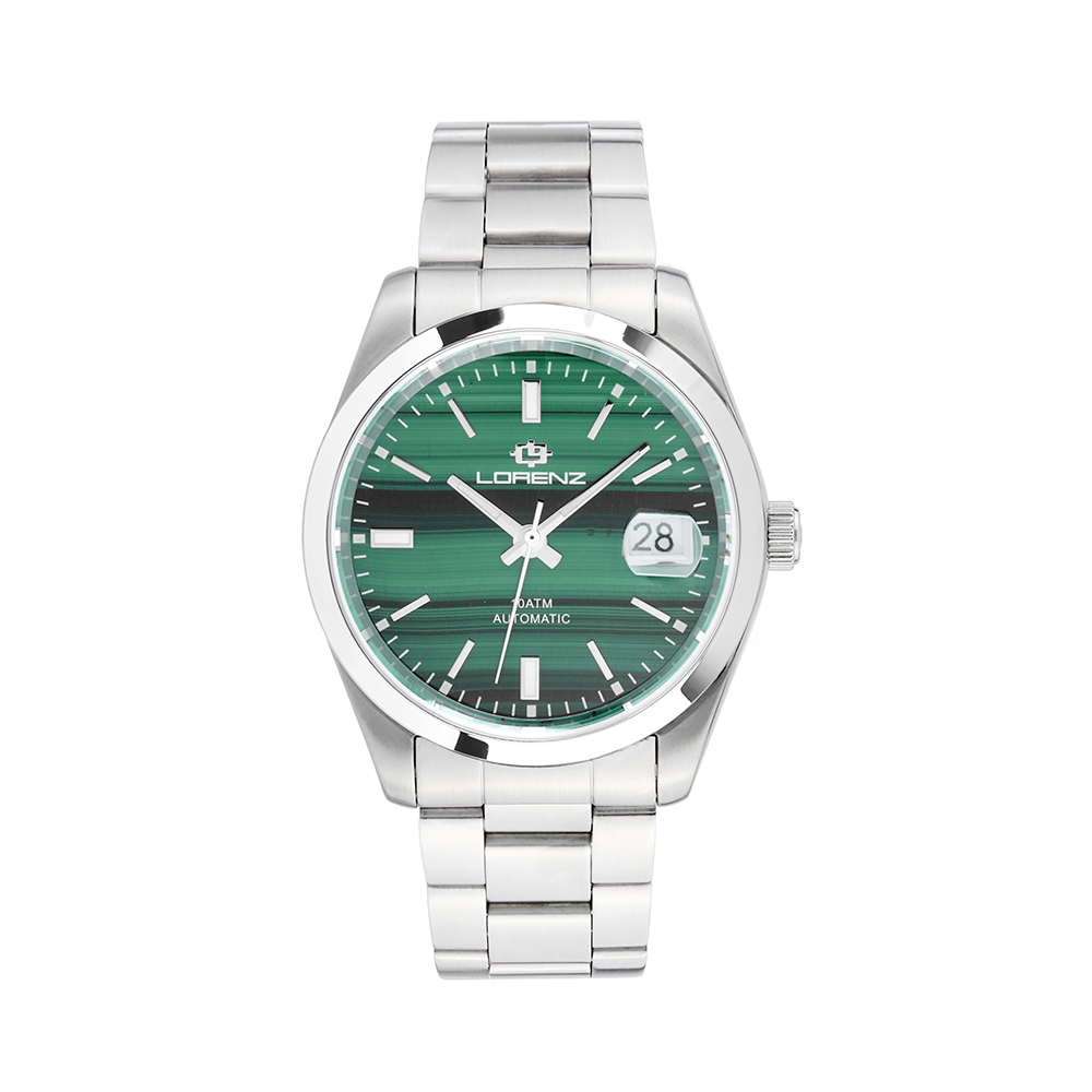 Lorenz - Orologio solo tempo Ginevra King Gemstone Malachite automatico | 39mm