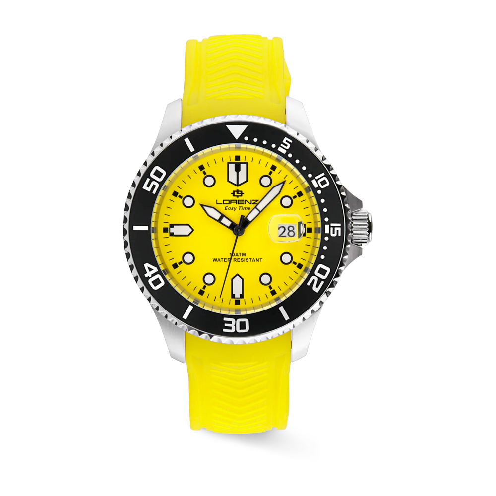 Lorenz - Orologio solo tempo Esy Time Sport Yellow al quarzo | 43mm