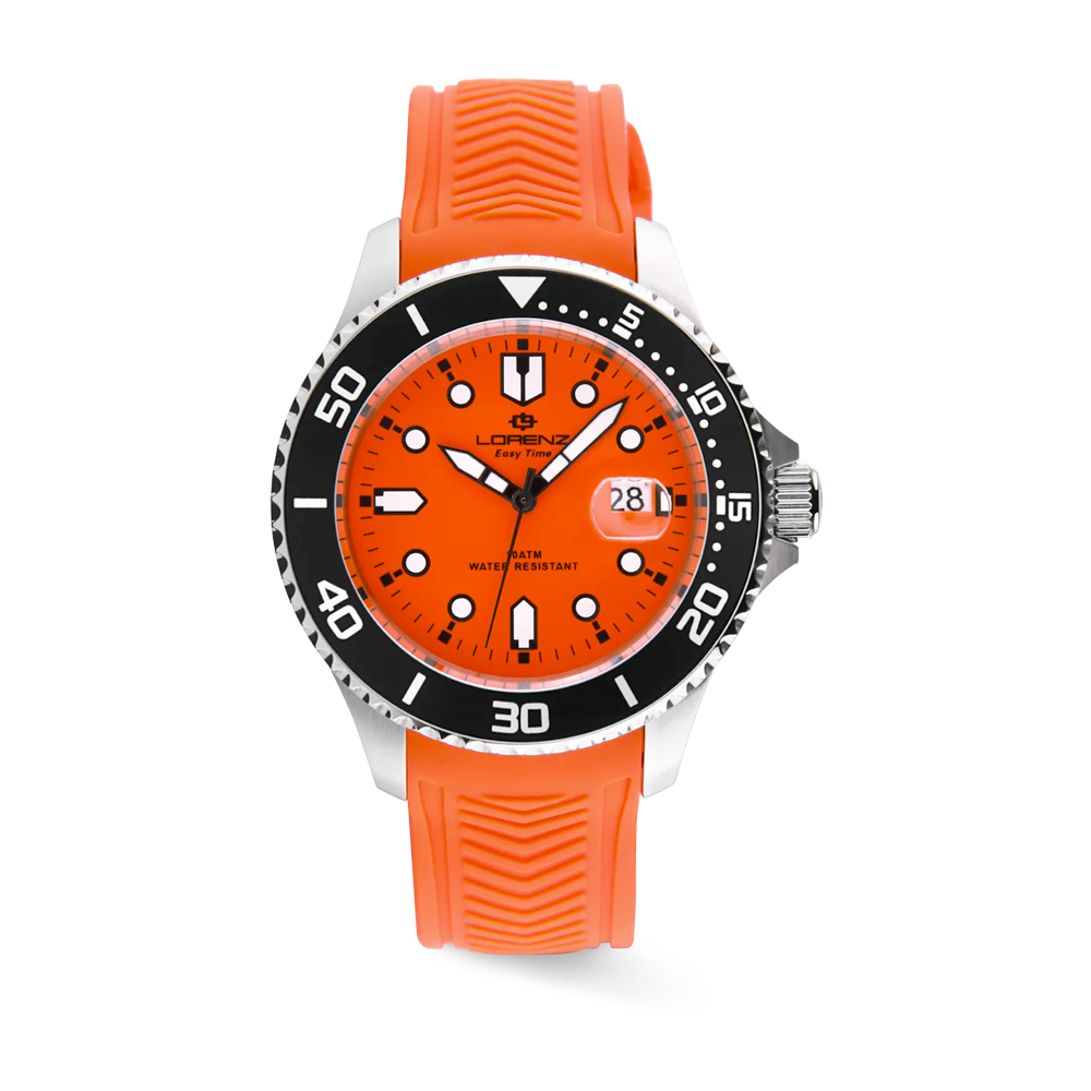 Lorenz - Orologio solo tempo Esy Time Sport Orange al quarzo | 43mm