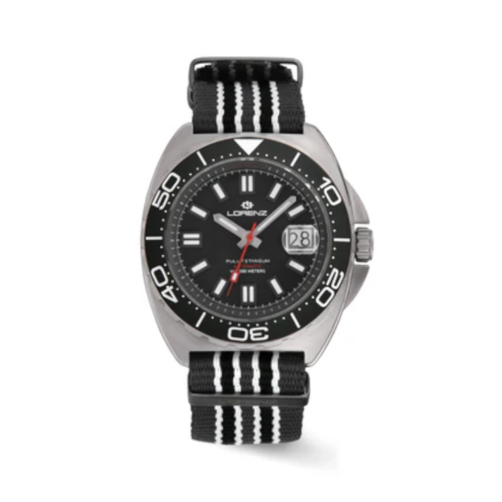 Lorenz - Orologio solo tempo Full Titanium 300 nero automatico | 42mm