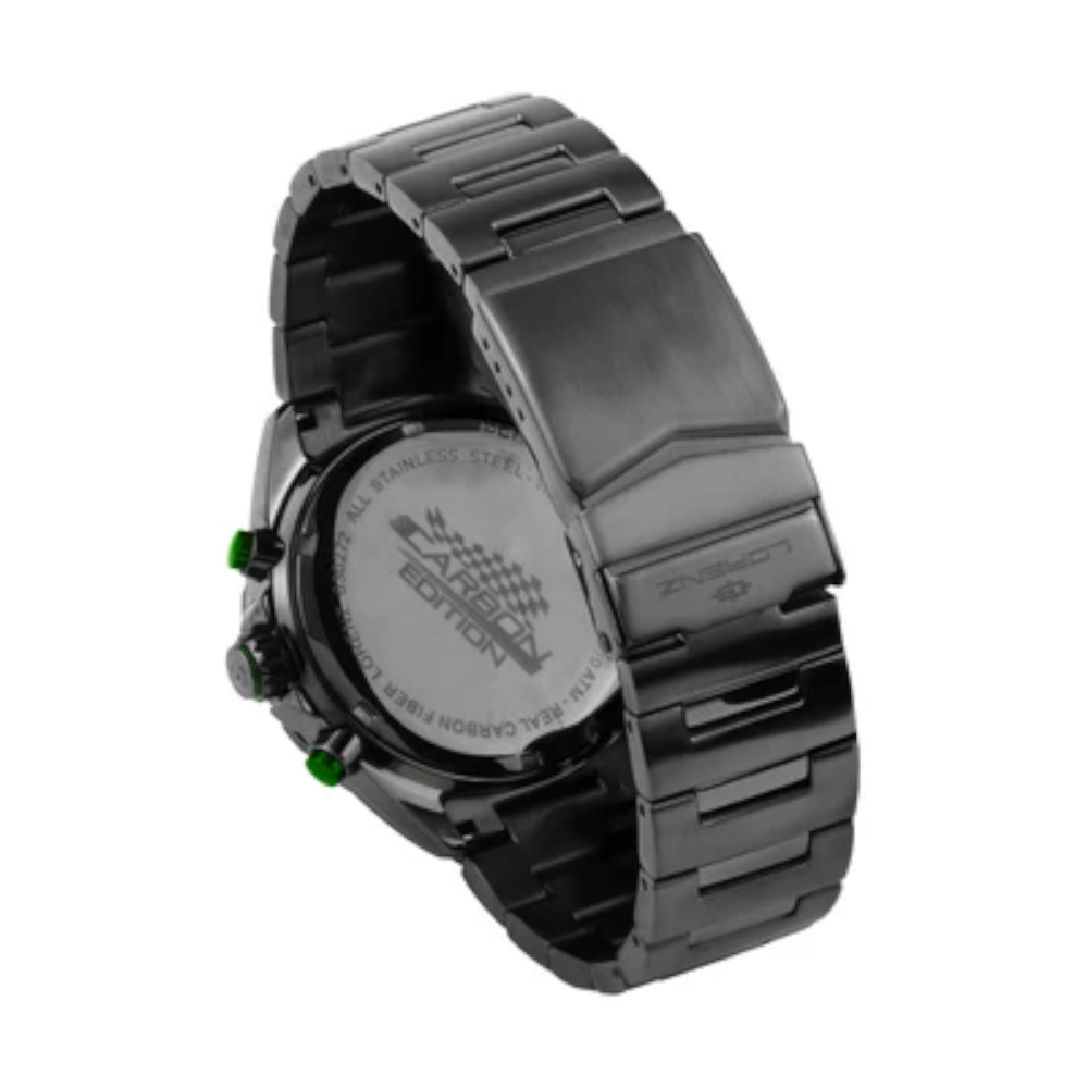 Lorenz - Cronografo al quarzo Granpremio Carbon nero-verde | 42mm