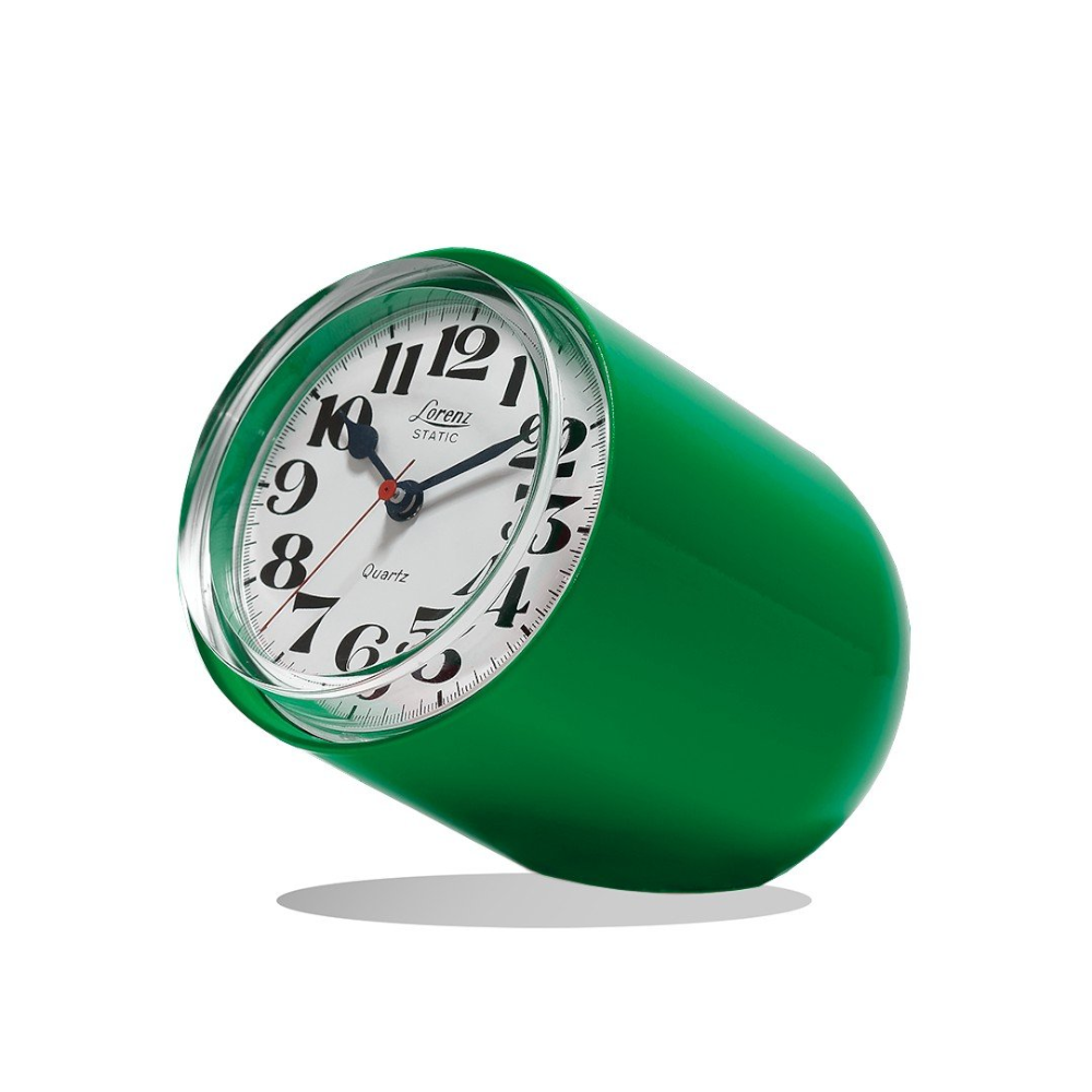 Lorenz - Orologio solo tempo da tavolo al quarzo Static laccato verde