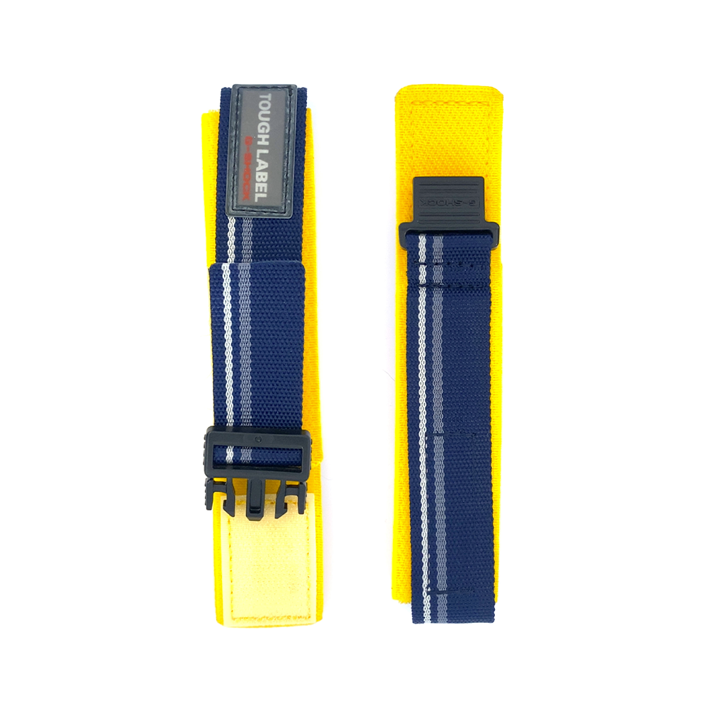 Casio - Cinturino G-Shock Tough Label in tessuto giallo/blu 30mm