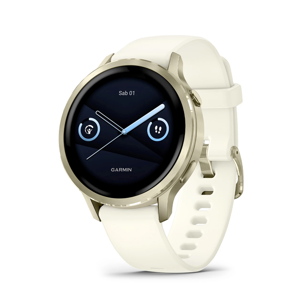 Garmin - Venu® 4 Lunar gold con cinturino in silicone avorio | 41mm