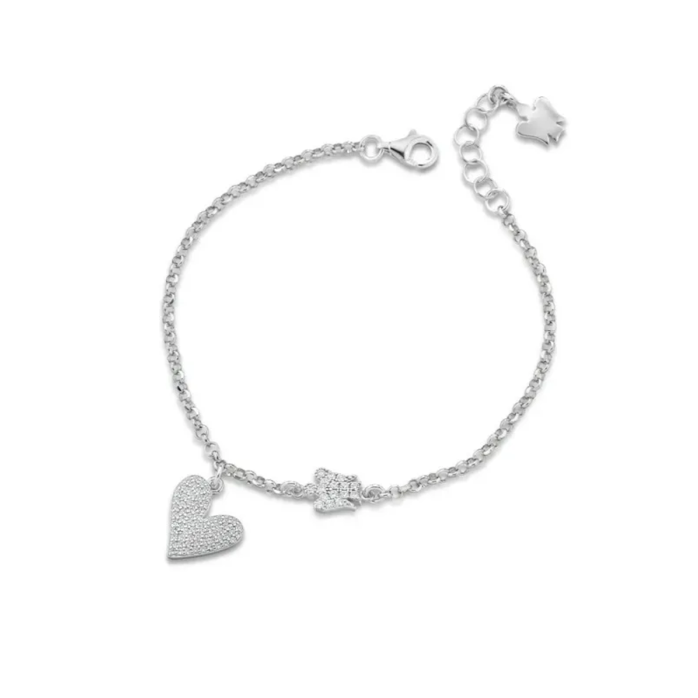 Roberto Giannotti - Bracciale In Argento Con Ciondolo Cuore E Angelo