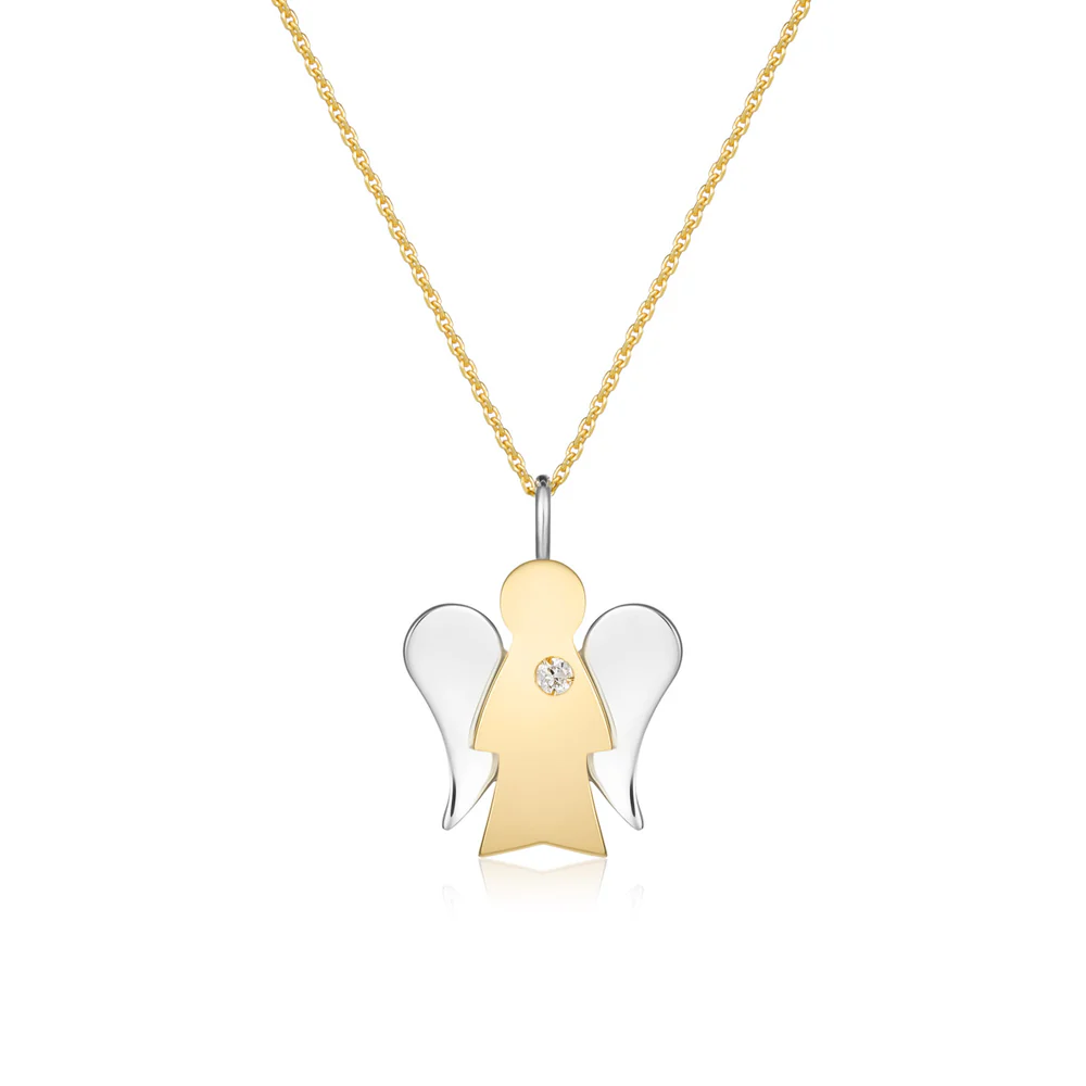 Roberto Giannotti - Pendente con angelo charm in oro e diamante naturale