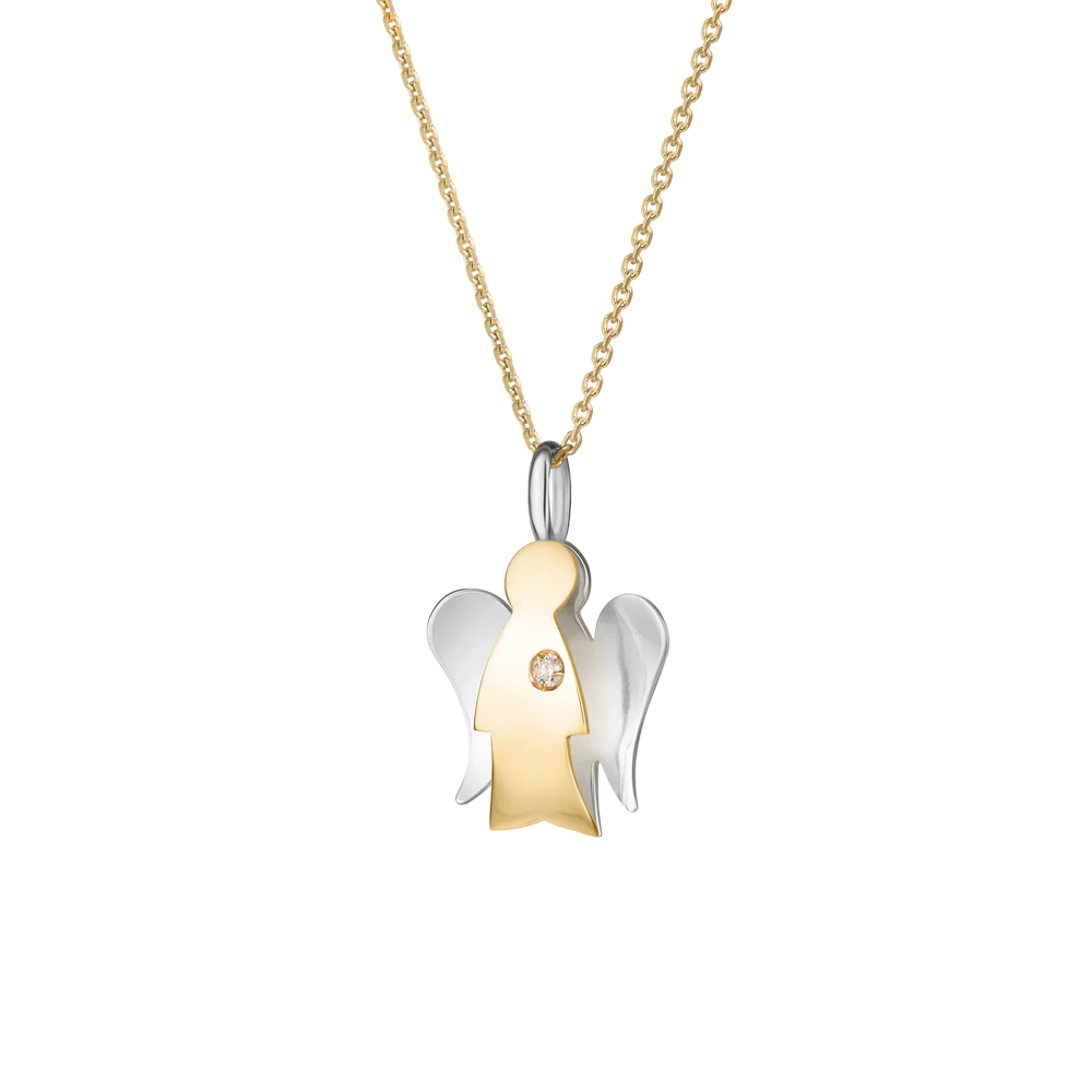 Roberto Giannotti - Pendente con angelo charm in oro e diamante naturale