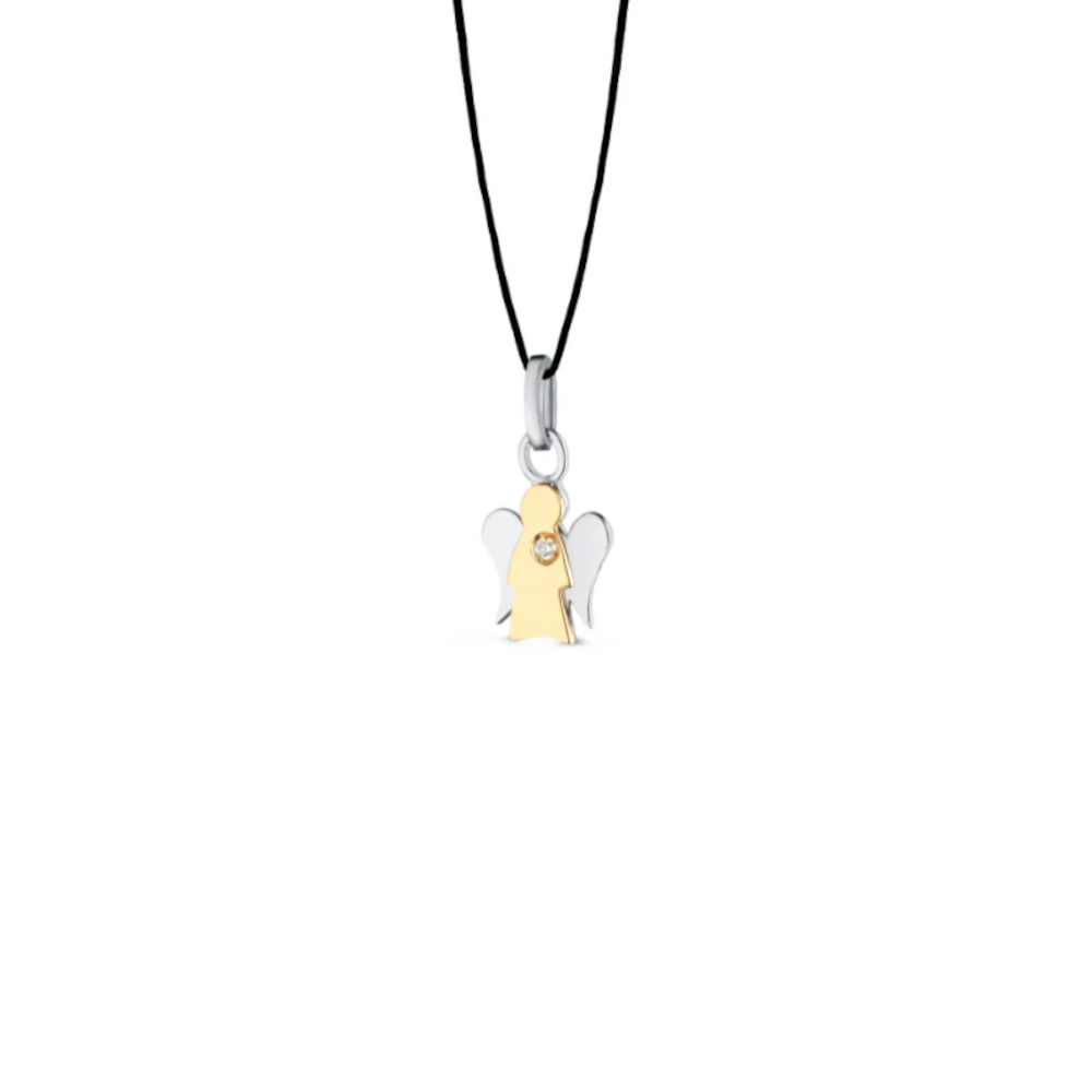 Roberto Giannotti - Pendente con angelo charm in oro e diamante naturale
