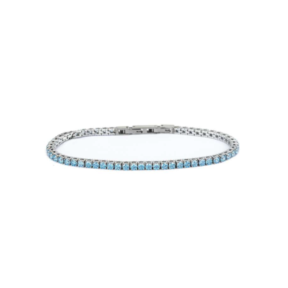 SSC Napoli - Bracciale ufficiale tennis in acciaio e cubic zirconia
