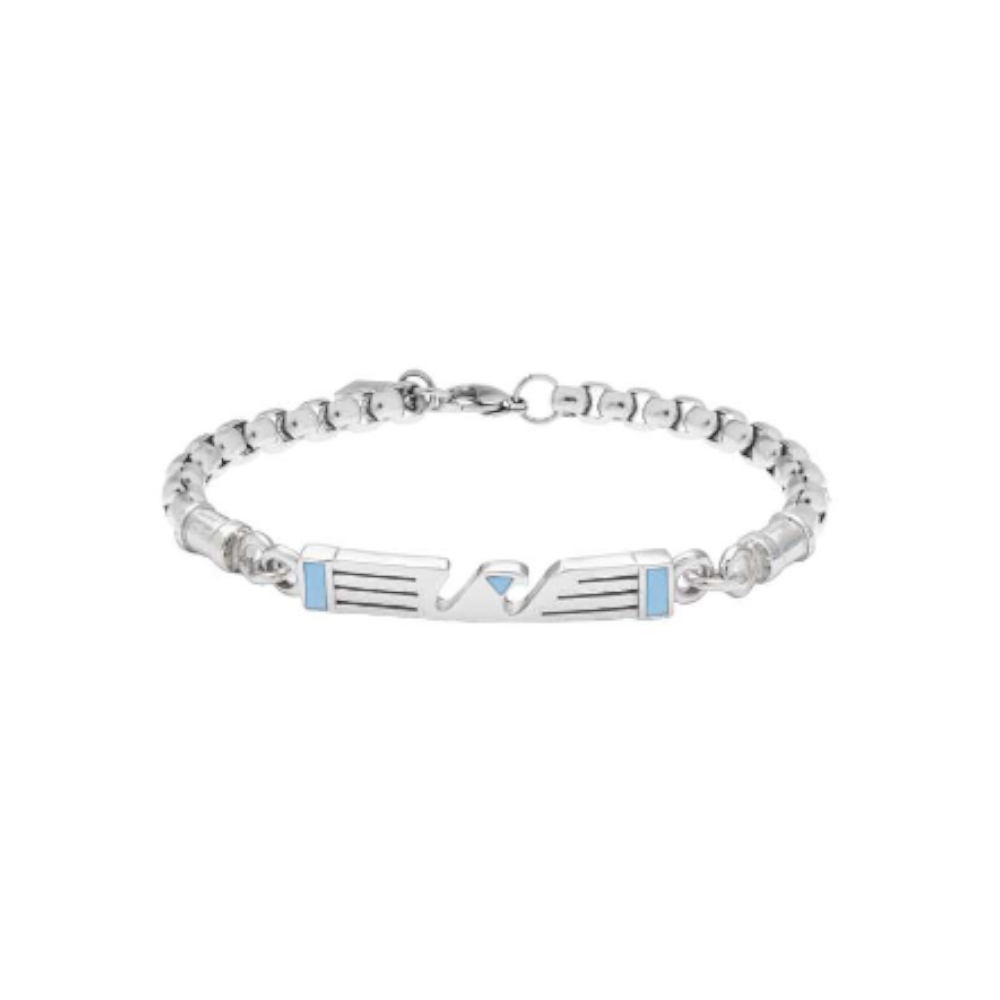 S.S. Lazio - Bracciale ufficiale in acciaio con logo Aquila e smalto