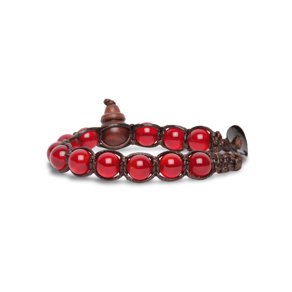 Tamashii - Bracciale  "Classic" con agata rosso Passione 8 mm