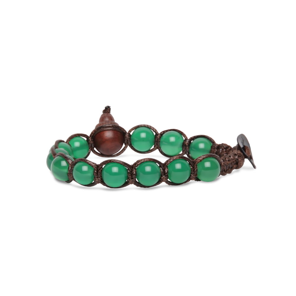 Tamashii - Bracciale  "Classic" con agata verde 8 mm