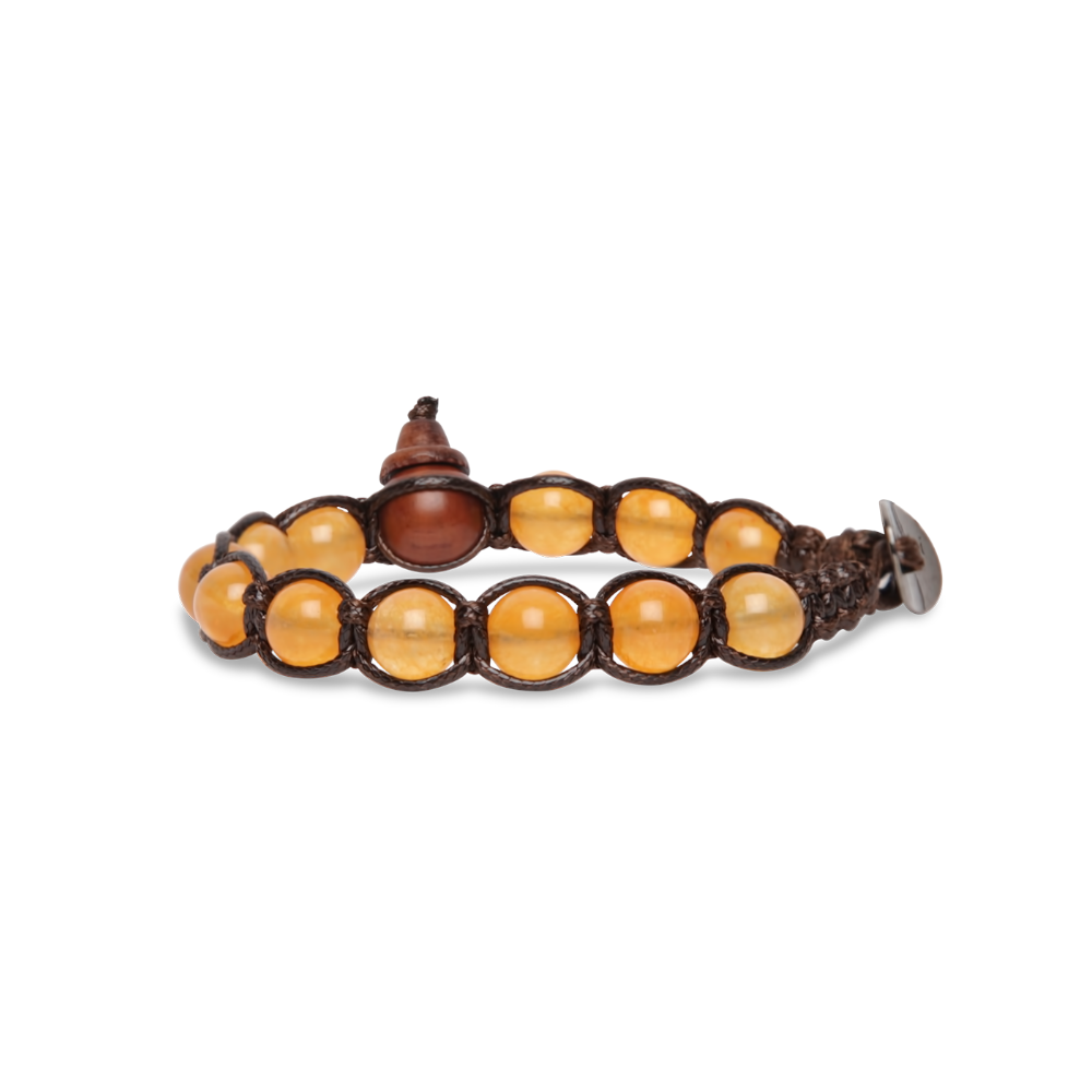Tamashii - Bracciale  "Classic" con giada arancione 8 mm