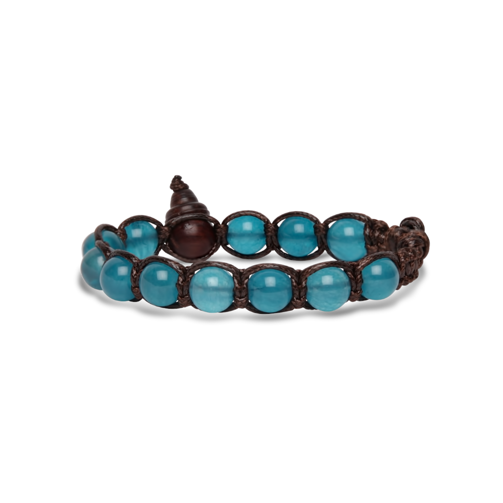 Tamashii - Bracciale  "Classic" con giada verde lago 8 mm
