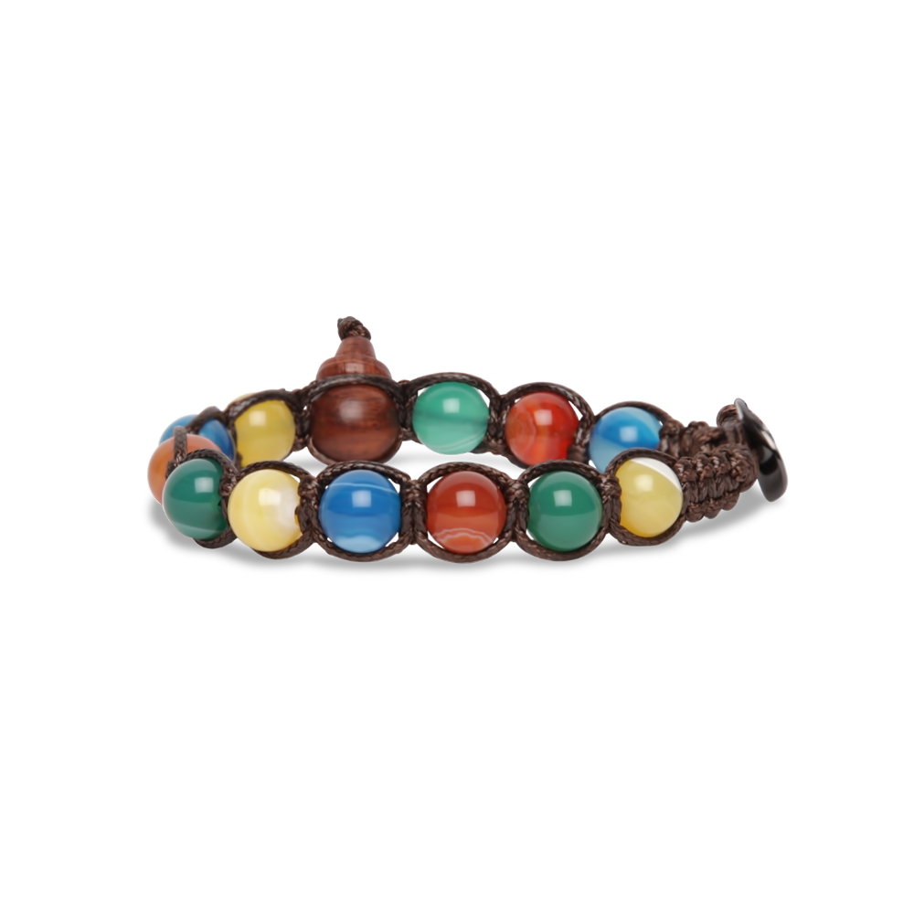 Tamashii - Bracciale  "Classic" con Agata striata mix 8 mm
