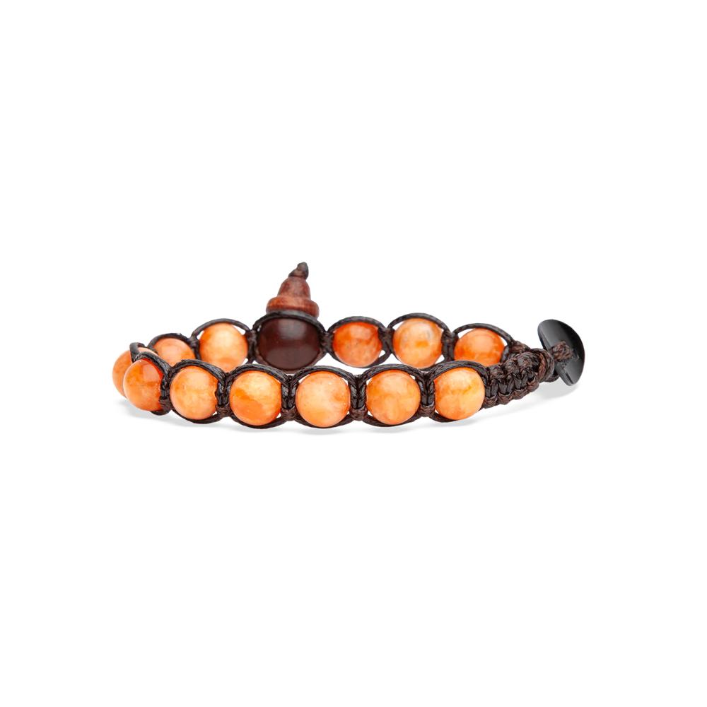 Tamashii - Bracciale  "Classic" con calcite arancione 8 mm