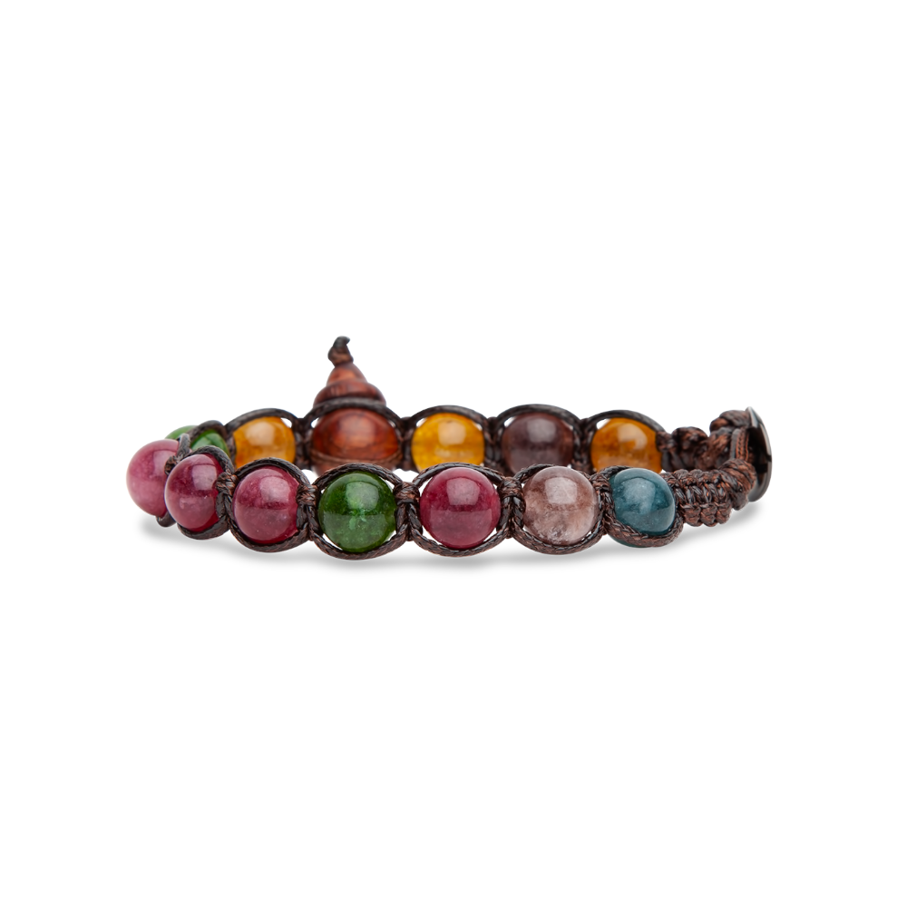 Tamashii - Bracciale  "Classic" con pietre colori misti 8 mm