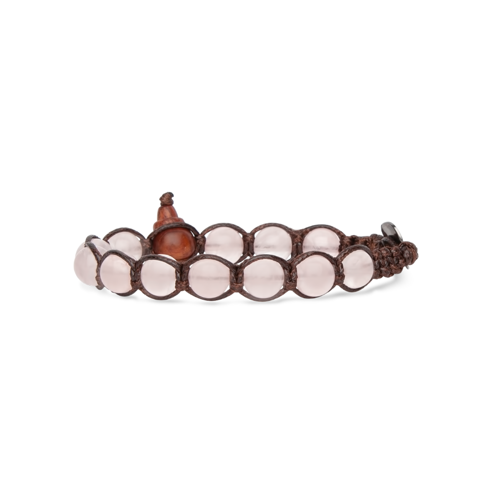 Tamashii - Bracciale  "Classic" con quarzo rosa 8 mm