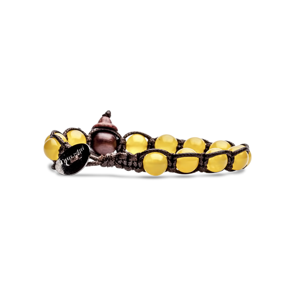 Tamashii - Bracciale  "Classic" con agata gialla 8 mm