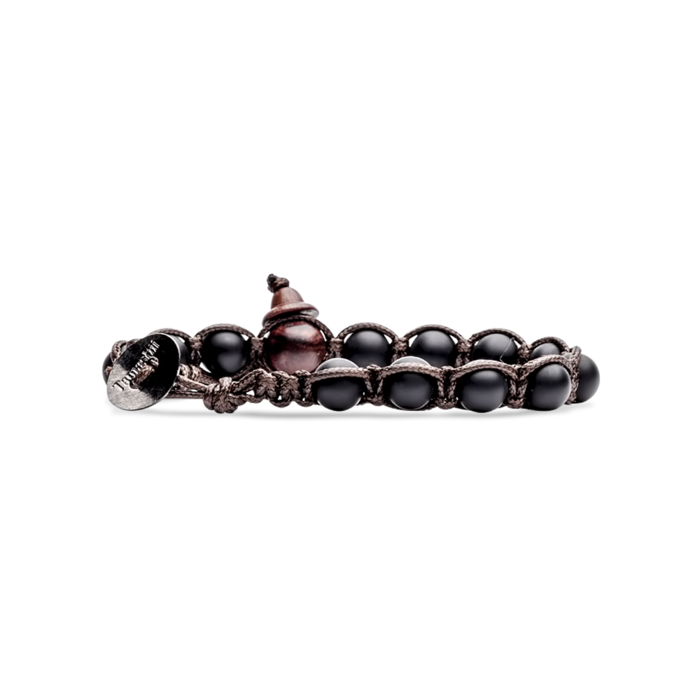 Tamashii - Bracciale  "Classic" con onice nero satinato 8 mm