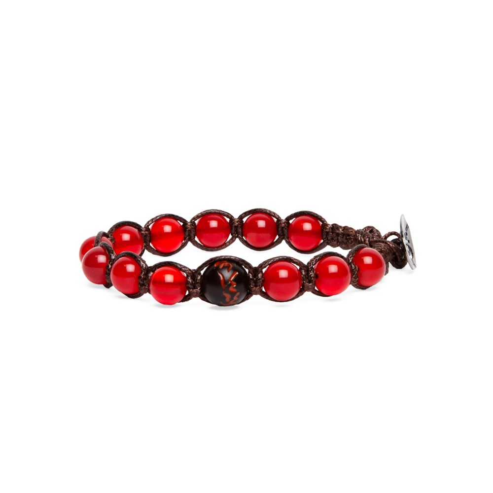 Tamashii - Bracciale "Cinque elementi - Fuoco" con agata rosso passione