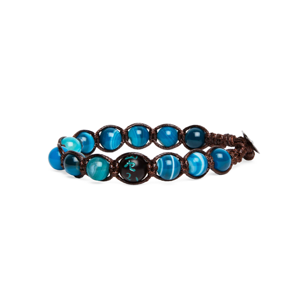 Tamashii - Bracciale "Cinque elementi - Aria" con agata blu striata