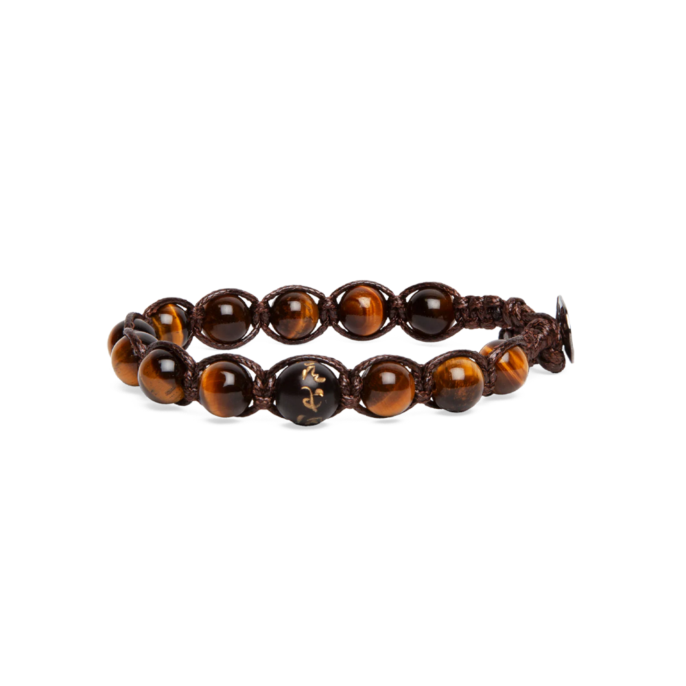 Tamashii - Bracciale "Cinque elementi - Terra" con Occhio di Tigre marrone