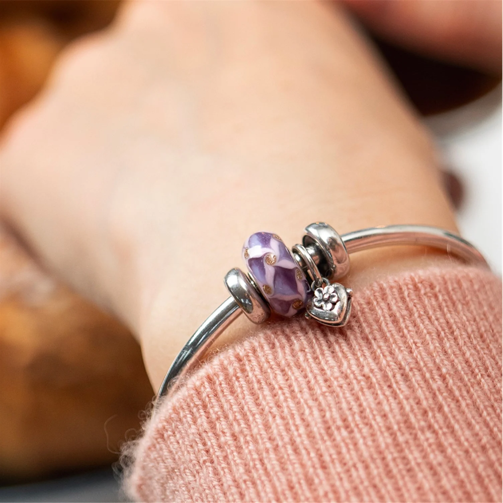 Trollbeads - bead in argento pendente bocciolo del cuore