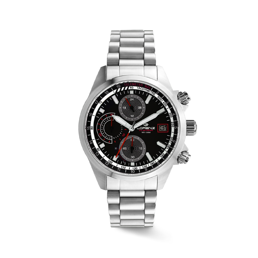 Lorenz - Orologio cronografo Solar Crono solare al quarzo | 42mm