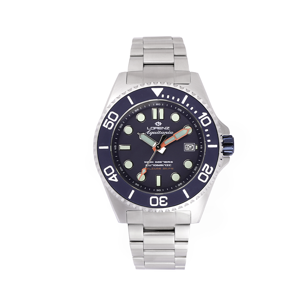 Lorenz Orologio Uomo Easy Time 030044AA - Acciaio, Quadrante Bianco, Datario, 10 ATM