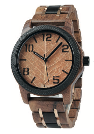 Green Time - Orologio Top 25 solo tempo al quarzo  in legno di noce e ebano 44 mm