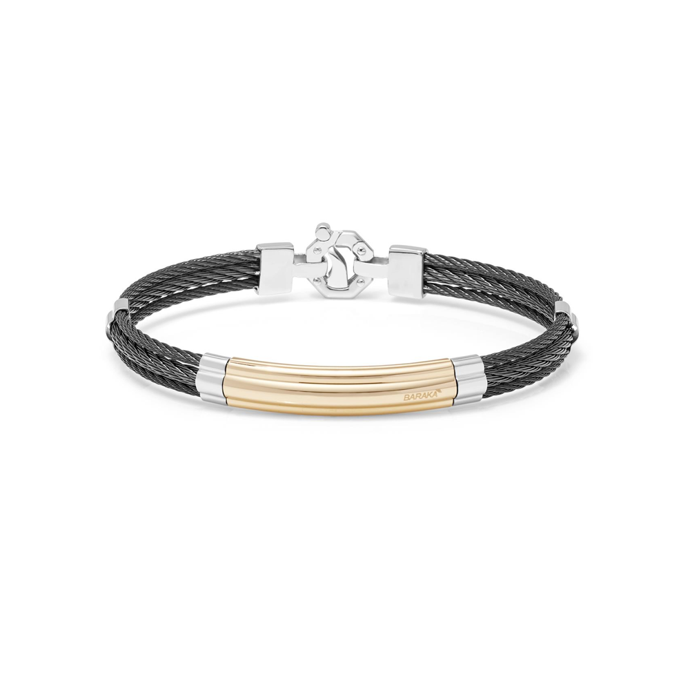Barakà - Bracciale in oro rosa, acciaio e PVD nero