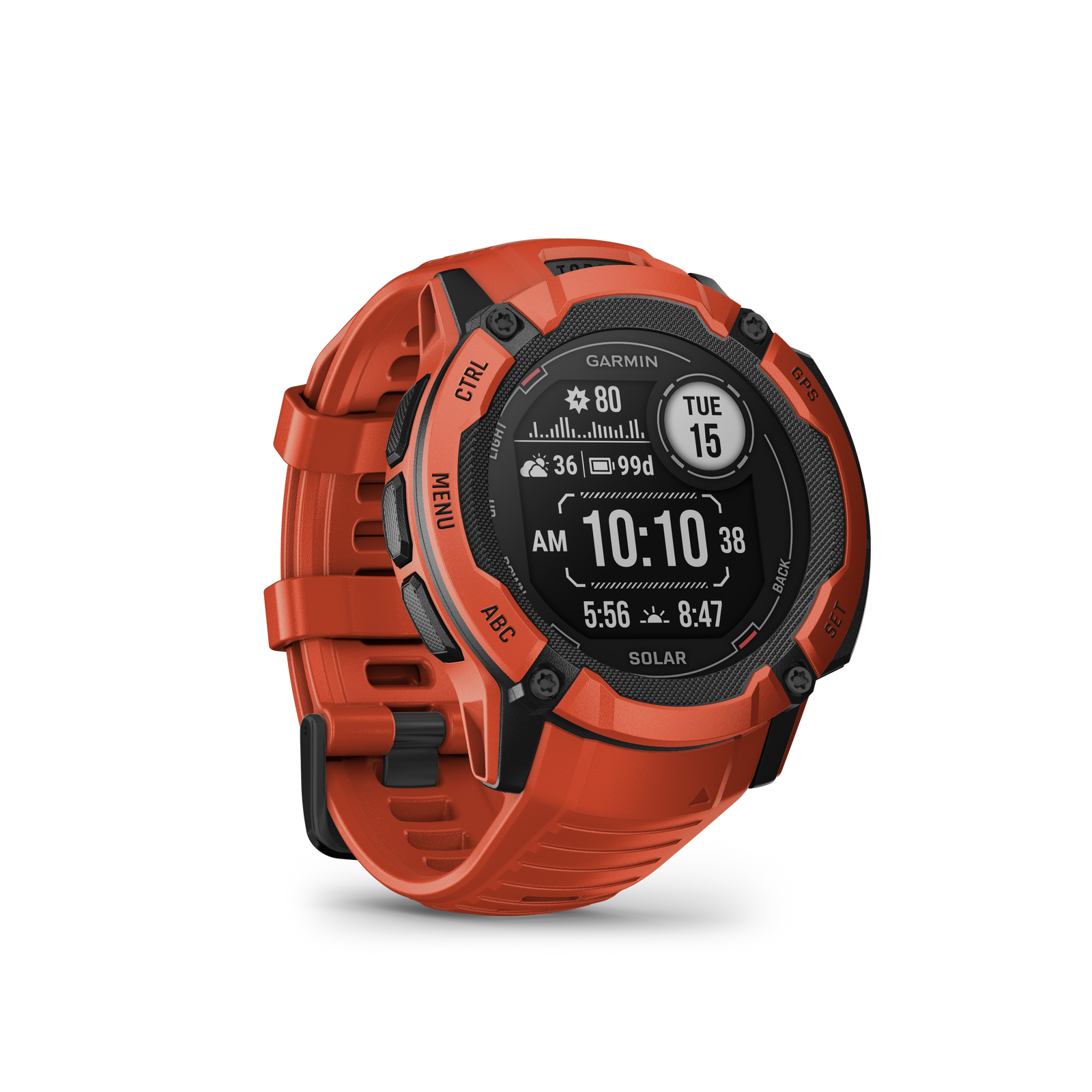 Garmin - Instinct 2X Solar, Flame Red