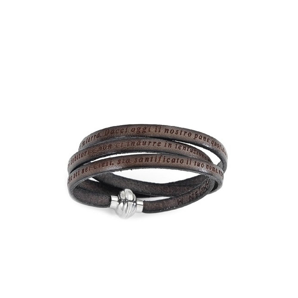 LEATHER BRACELET PADRE NOSTRO (6540676169884)