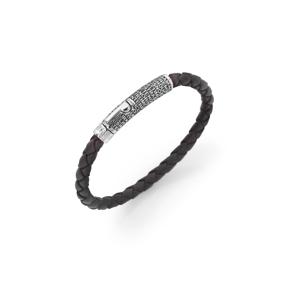 925 SILVER LEATHER BRACELET WITH PATER NOSTER (6232043487388)