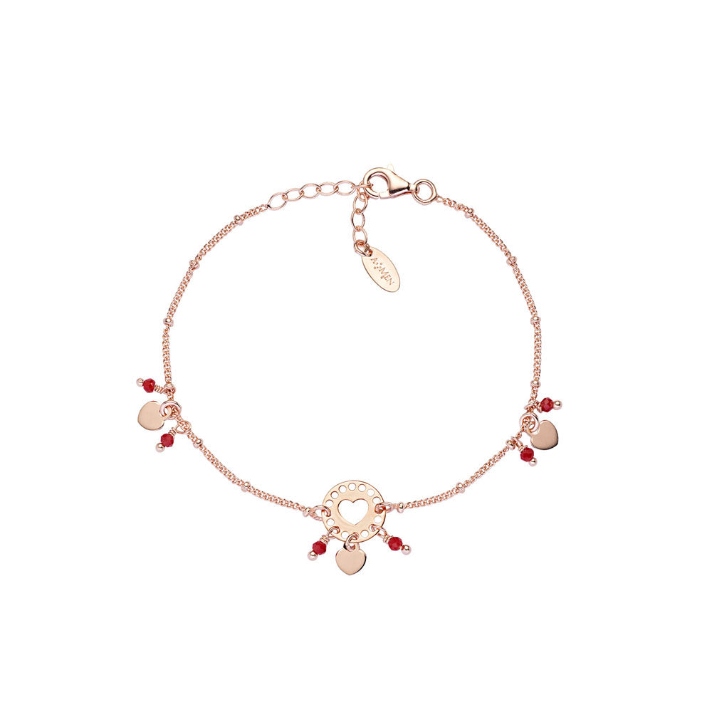 AMEN - BRACCIALE IN ARGENTO 925 E CRISTALLI ROSSI ROSÈ