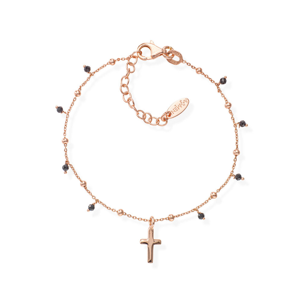 AMEN - BRACCIALE IN ARGENTO 925 E ZIRCONI NERI