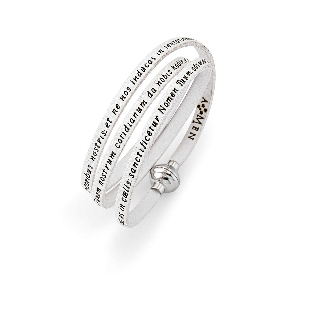AMEN - BRACCIALE IN PELLE INCISO CON IL PADRE NOSTRO (LATINO)