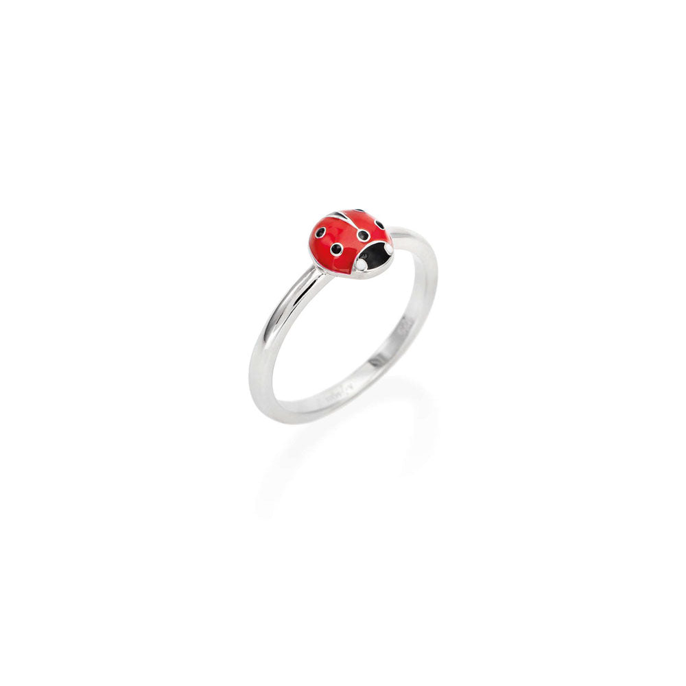 RING IN SILVER 925 AND RED ENAMEL