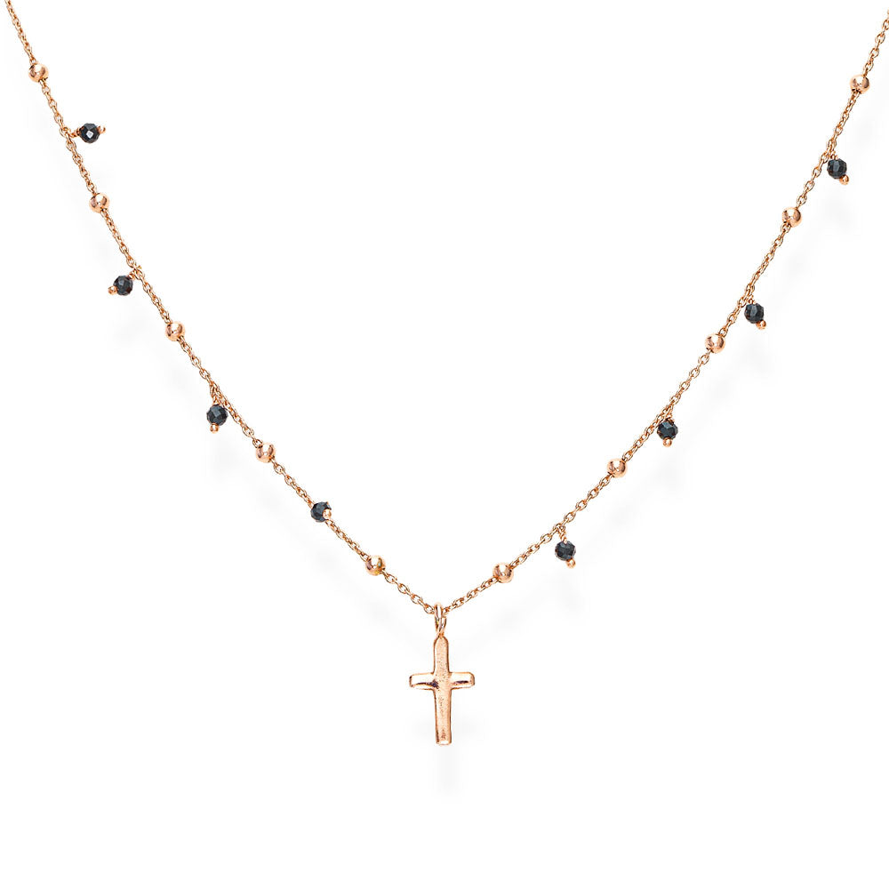 NECKLACE IN SILVER 925 AND BLACK ZIRCONS