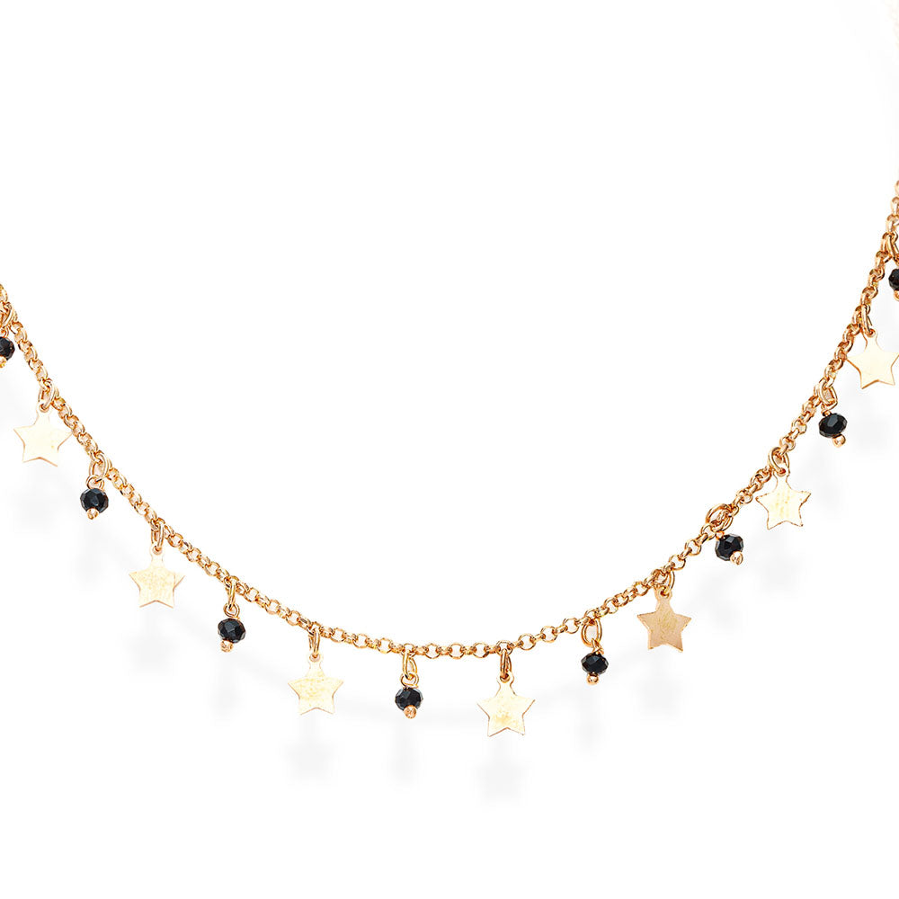 AMEN - COLLANA IN ARGENTO 925 E CRISTALLI NERI