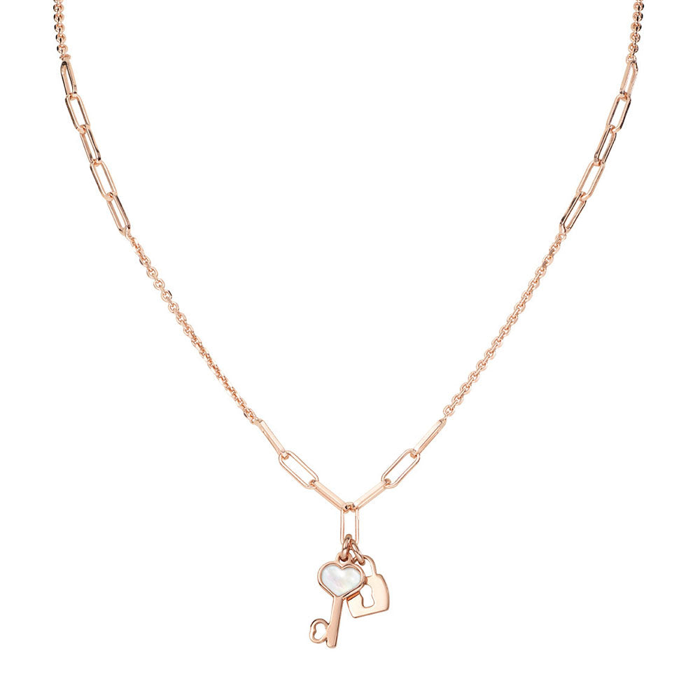 AMEN - COLLANA IN ARGENTO 925 E MADREPERLA BIANCA ROSÈ